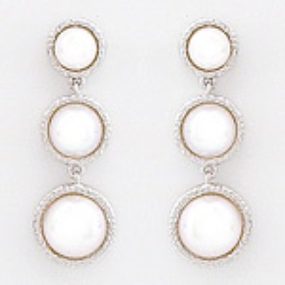 Majorica Triple Drop Pearl Earrings - Picture 3 of 3